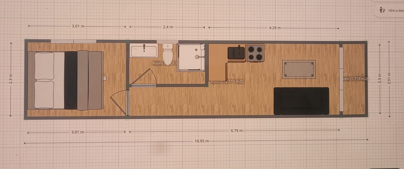 Plano distribución NOMAD BASIC 25m2